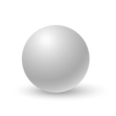 White sphere or 3d ball. Round geometric figure.