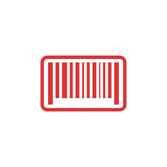 Barcode vector red icon