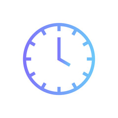 Clock vector icon with gradient