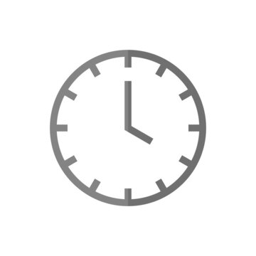 Clock grey flat vector icon