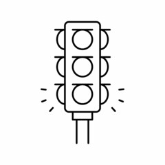traffic light line icon vector illustration