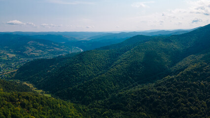 Obraz premium Mountains forest from a height landscape