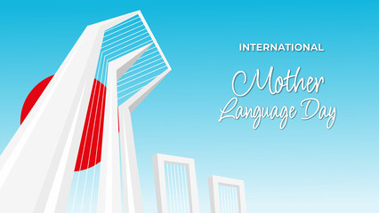 21 February international mother language day social media post design - obrazy, fototapety, plakaty