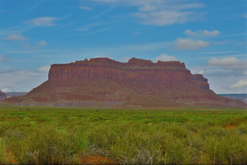 Monument Valley, Arizona, Utah, USA, Sentinel Mesa, West Mitten Butte, East Mitten Butte Merrick Butte
