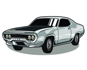 Classic car in grayscale in outline mode design illustration in vector design 7