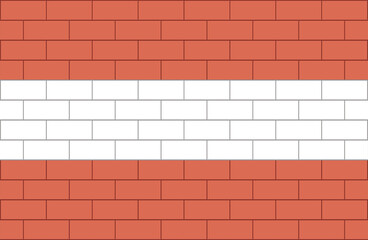 Austria national flag bricks effect country emblem