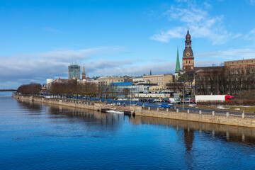 Riga Old Town. Medieval Gothic Architecture. Riga the capital of Latvia. Baltic states. Europe.