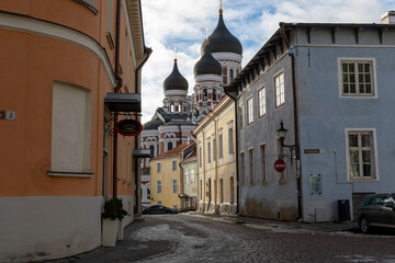 Tallin Old Town. Alexander Nevsky Cathedral. Tallin the capital of Estonia. Baltic states. Europe.