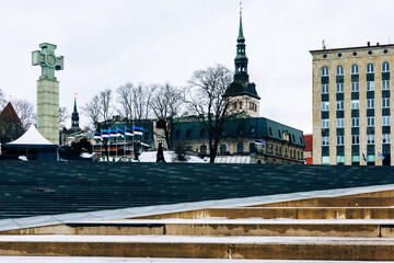 Obraz premium Tallin Old Town. Medieval Gothic Architecture. Tallin the capital of Estonia. Baltic states. Europe.