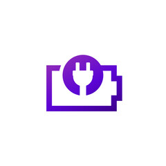 battery icon with a plug