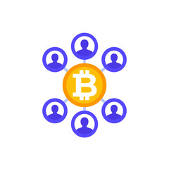 bitcoin users or holders icon on white