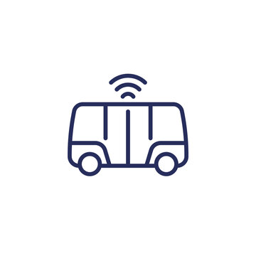 autonomous shuttle bus line icon