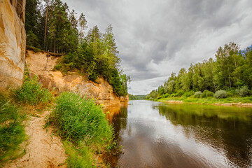 Eagle Cliffs in the valley of the Gauja river