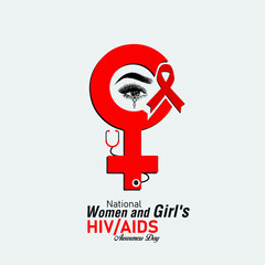 National Women and Girls HIV and AIDS Awareness Day March 10th. Template for background, banner, card, poster. vector illustration.