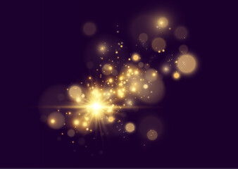 Bright beautiful golden sparks on a background.	
