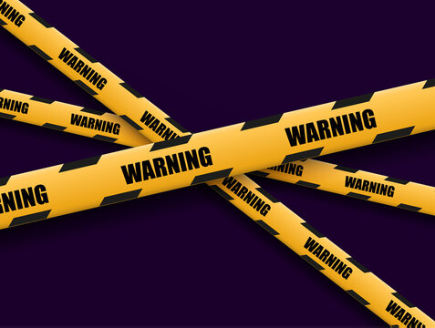 Barrier warning tape on transparent background. Vector illustration.