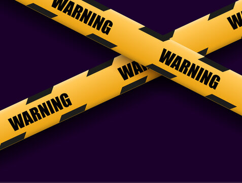 Barrier warning tape on transparent background. Vector illustration.