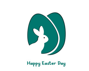 Fototapeta premium Simple Flat Happy Easter Day