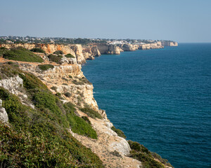 Fototapeta na wymiar Rocky cliffs and golden sand beaches in southern Portugal 5