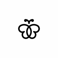 Butterfly simple monoline design vector