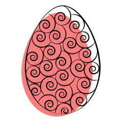 Easter contour egg with a pattern