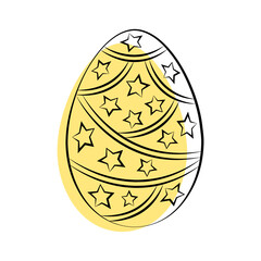 Easter contour egg with stars