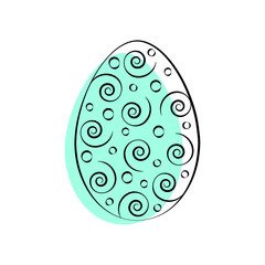 Easter contour egg with a pattern