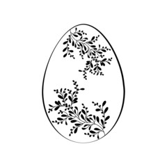 Contour Easter eggs with floral pattern