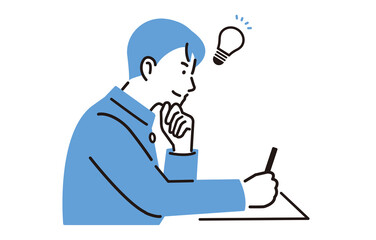 勉強をする中学生の男の子