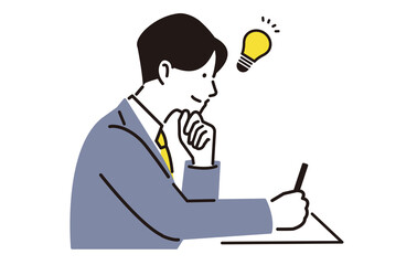 勉強をする高校生の男の子