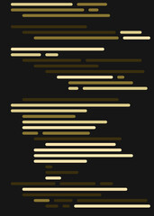 Code on screen vector illustration, flat cartoon coding lines simulation