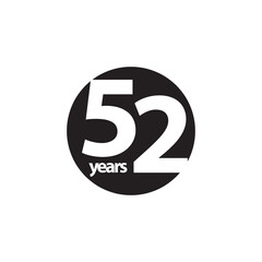 52nd year anniversary logo design