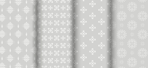 Background wallpaper with plant elements on grey, vector image