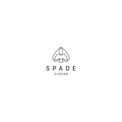 Spade line logo icon design template