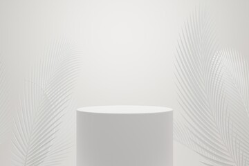 3d rendering illustration of background abstract pedestal board, art display mockup product decoration stand wallpaper
