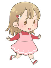笑顔で走る女の子
