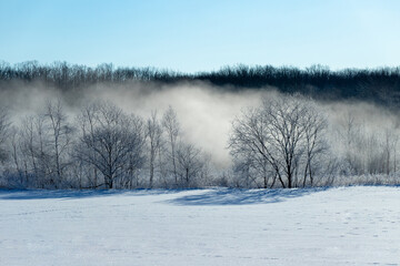 北海道冬の風景　更別村の樹氷