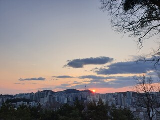 sunset in the mountains