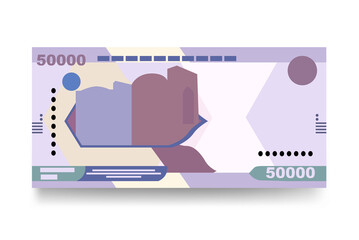 Uzbekistan Sum Vector Illustration. Uzbek money set bundle banknotes. Paper money 50000 UZS. Flat style. Vector illustration.
