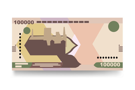 Uzbekistan Sum Vector Illustration. Uzbek money set bundle banknotes. Paper money 100000 UZS. Flat style. Vector illustration.