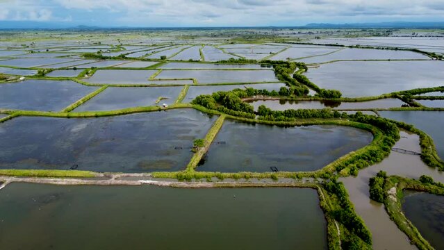 Pinrang, Sulawesi Selatan Indonesia.
View of the beach and pond in Langnga village.
13 February 2022