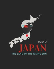The Land of the Rising Sun Tokyo Japan Souvenir T-shirt