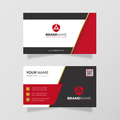 Premium Template Business Card with Black Red Detail