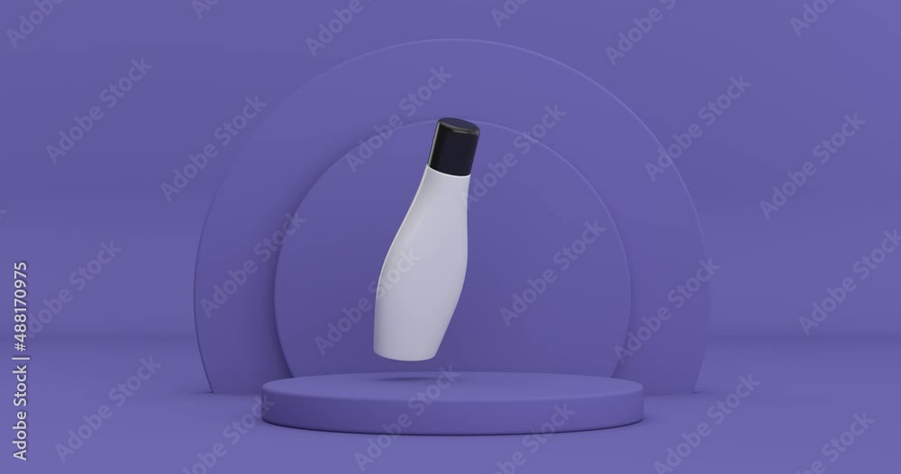 Poster 4k resolution video: white blank cosmetic cream tube with empty space for yours design rotating over