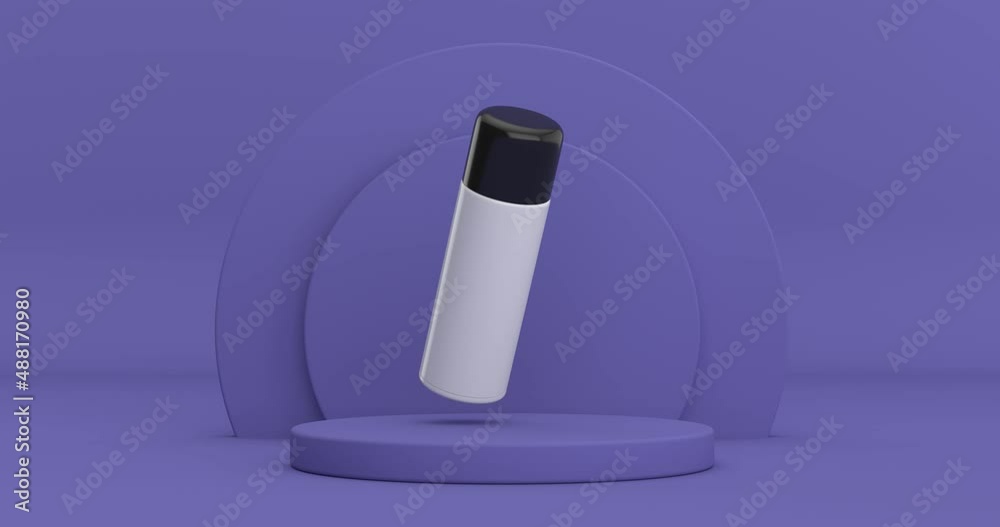 Poster 4k resolution video: white blank cosmetic cream tube with empty space for yours design rotating over