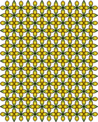 Four-petal flower pattern in cheerful colors great for wallpapers, textiles and decorations