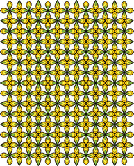 Four-petal flower pattern in cheerful colors great for wallpapers, textiles and decorations