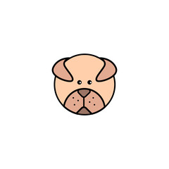 Head Pet Logo Design. Dog icon symbol. Vector art Illustration