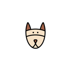 Head Pet Logo Design. Dog icon symbol. Vector art Illustration