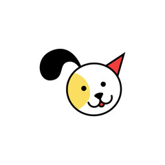 Modern Head Pet Logo Design. Cat and Dog icon symbol. Vector art Illustration